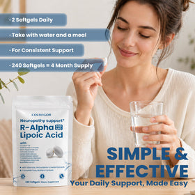 Colivigor R-Alpha Lipoic Acid 600mg, prise avec un verre d'eau