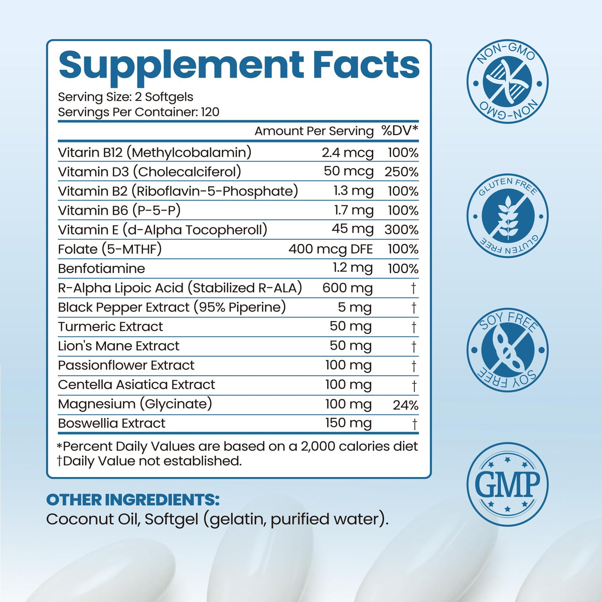 Colivigor R-Alpha Lipoic Acid 600mg, vue latérale du produit