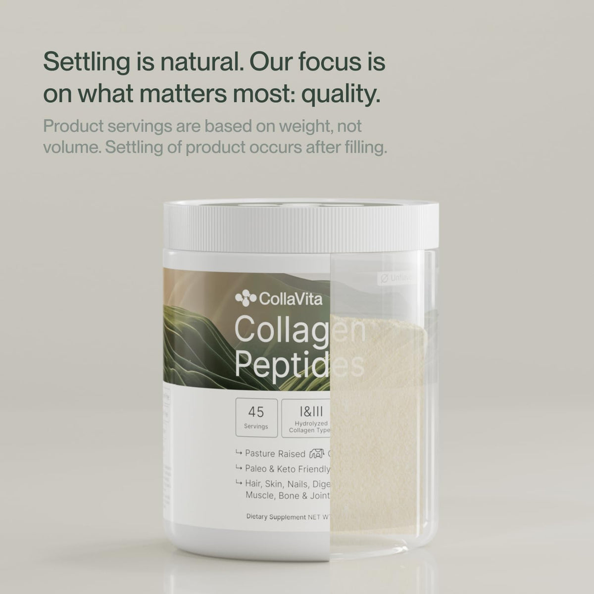 Colla Vita Poudre de Collagène Hydrolysé 1111g avec ingrédients naturels