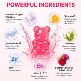 Collagen Gummies INDITROP avec une main tenant deux gummies