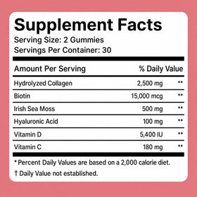 Collagen Gummies INDITROP montrant les gummies de couleur fraise