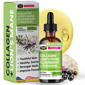 Collagen Mojo collagène liquide Lion's Mane flacon 132g vue de face