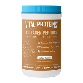 Collagen Peptides Caramel Salé de Vital Proteins, avant et arrière du paquet