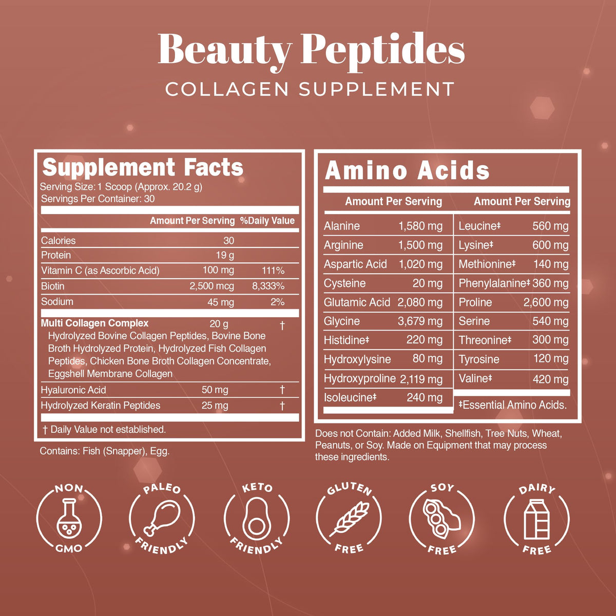 Collagen Project Poudre de Collagène 6-en-1 721g vue arrière