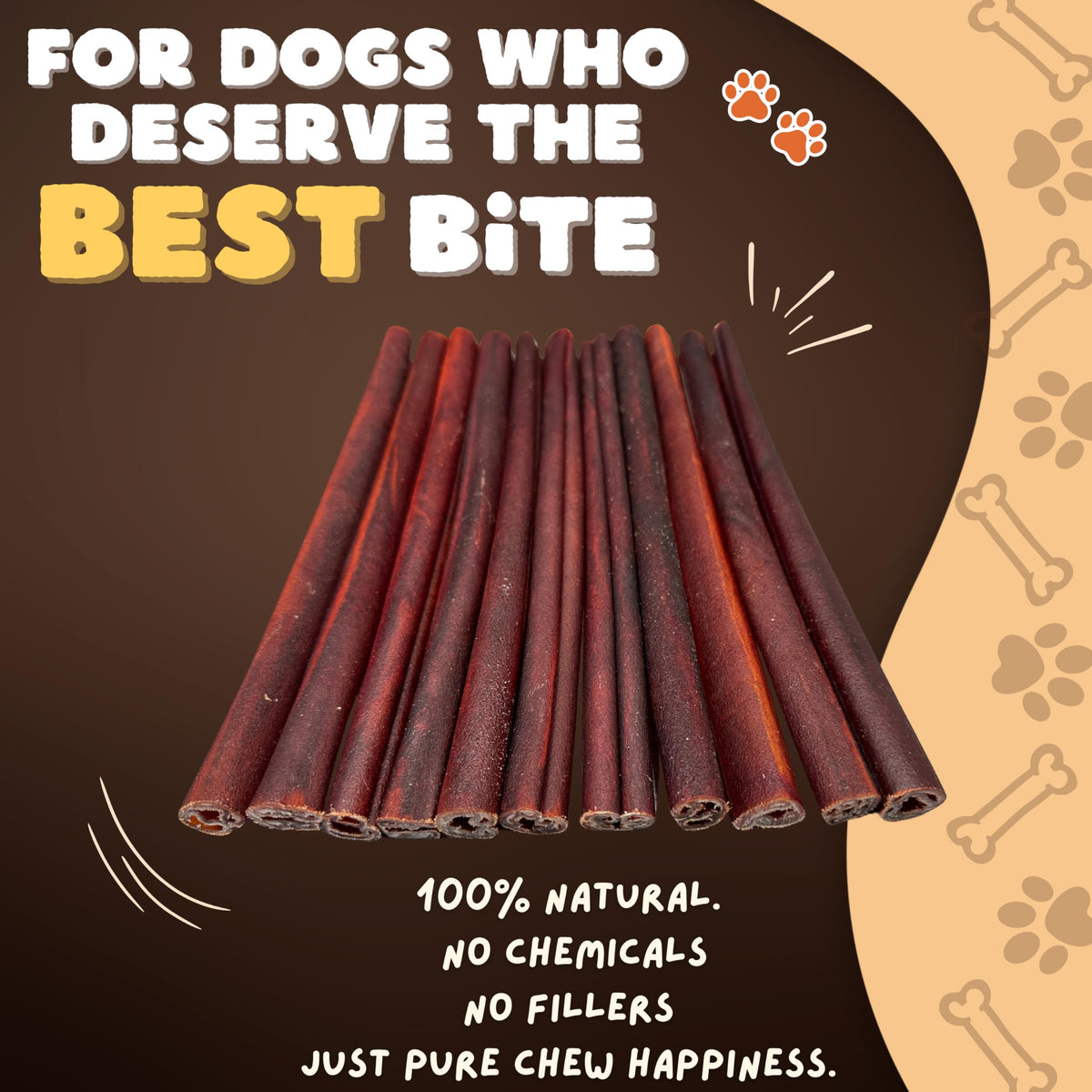 Collagen Stick Woofley's 12 pouces en gros plan