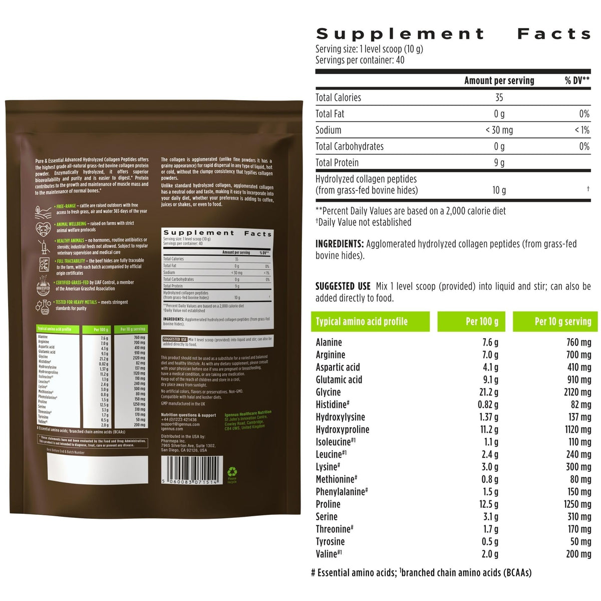 Collagène bovin hydrolysé Igennus dans un smoothie