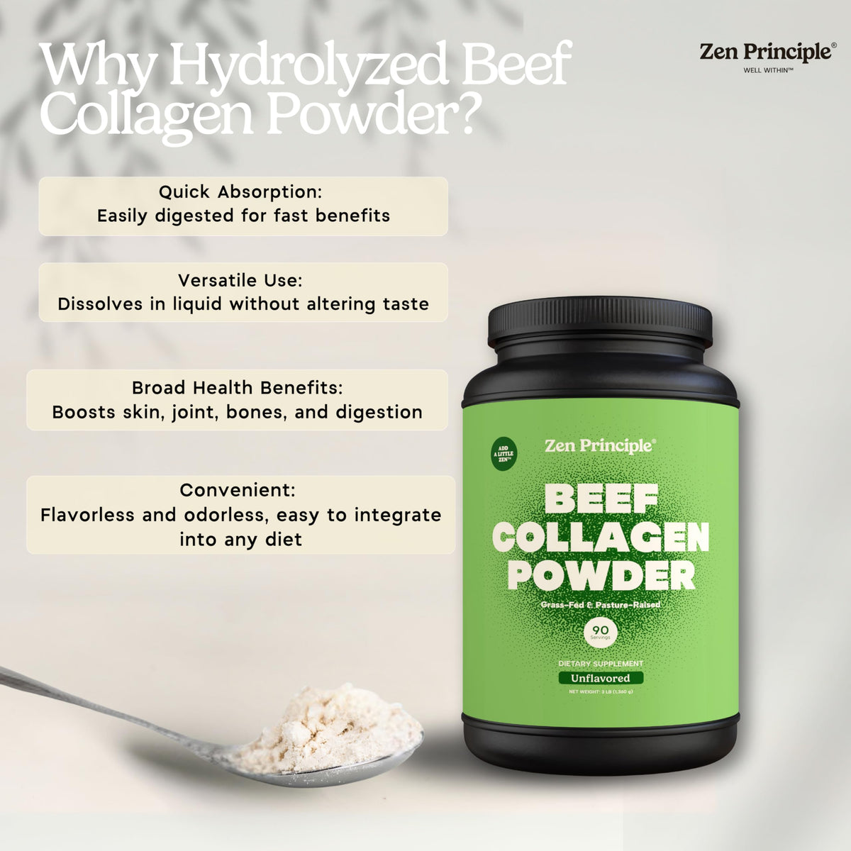 Collagène hydrolysé Zen Principle avec des ingrédients naturels