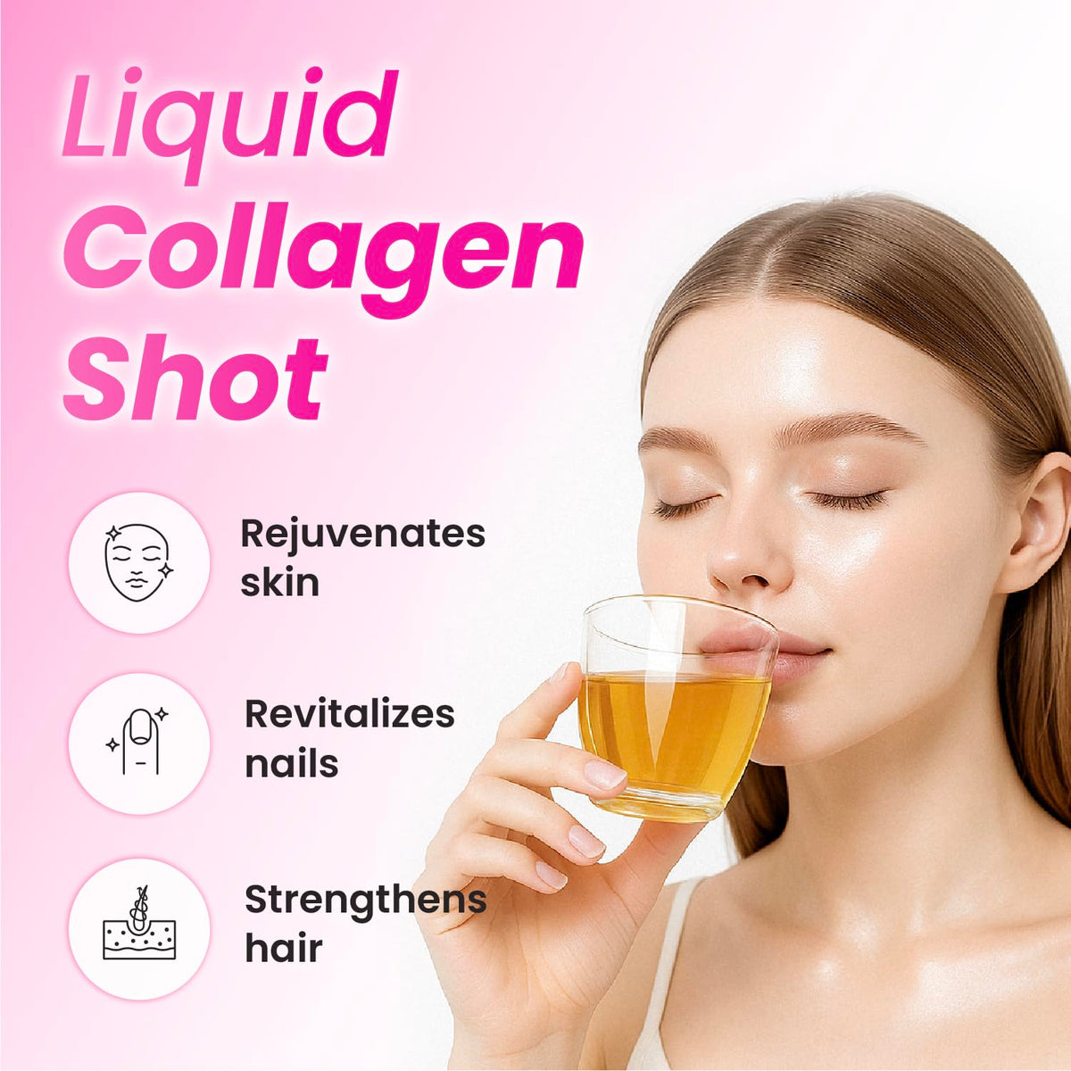 Collagène Innerb Glowshot pour femmes avec étiquettes et informations nutritionnelles