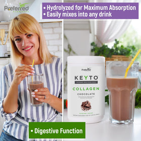 Collagène Keto au chocolat dans un smoothie