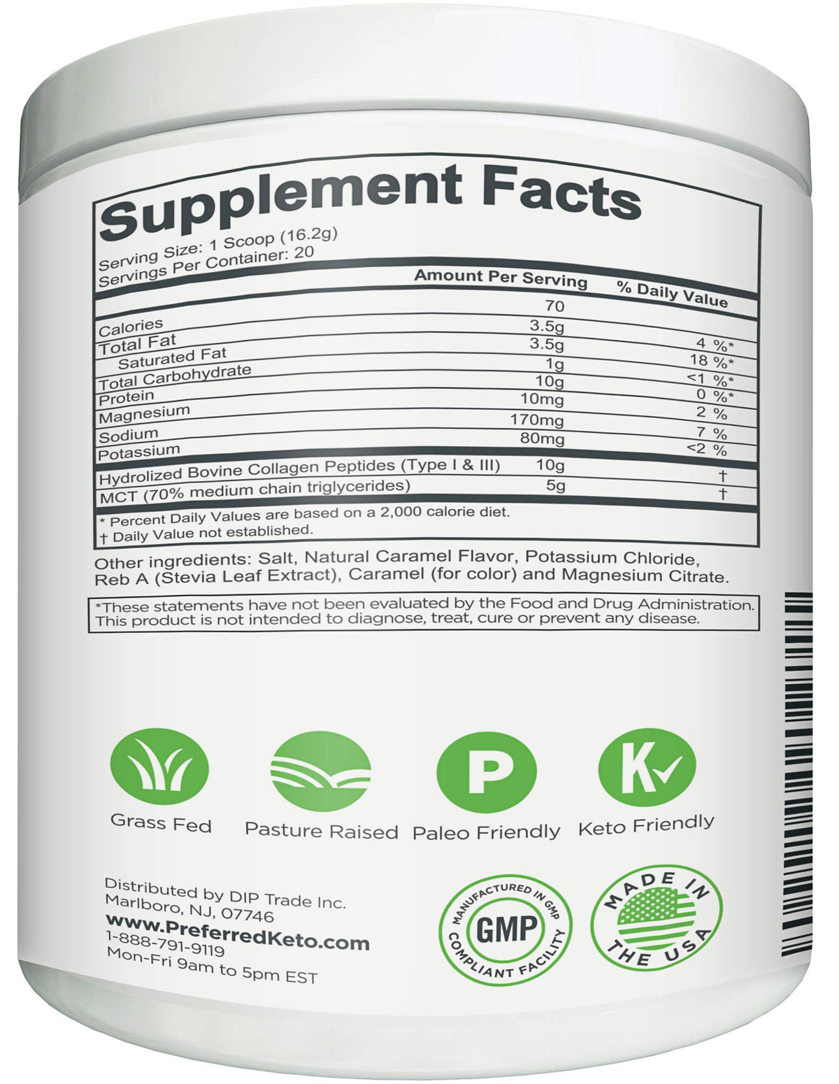 Collagène Keto Preferred Elements, présentation des ingrédients