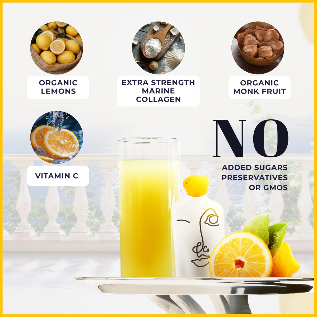 Collagène liquide LEMON & CO. prêt à boire dans une bouteille