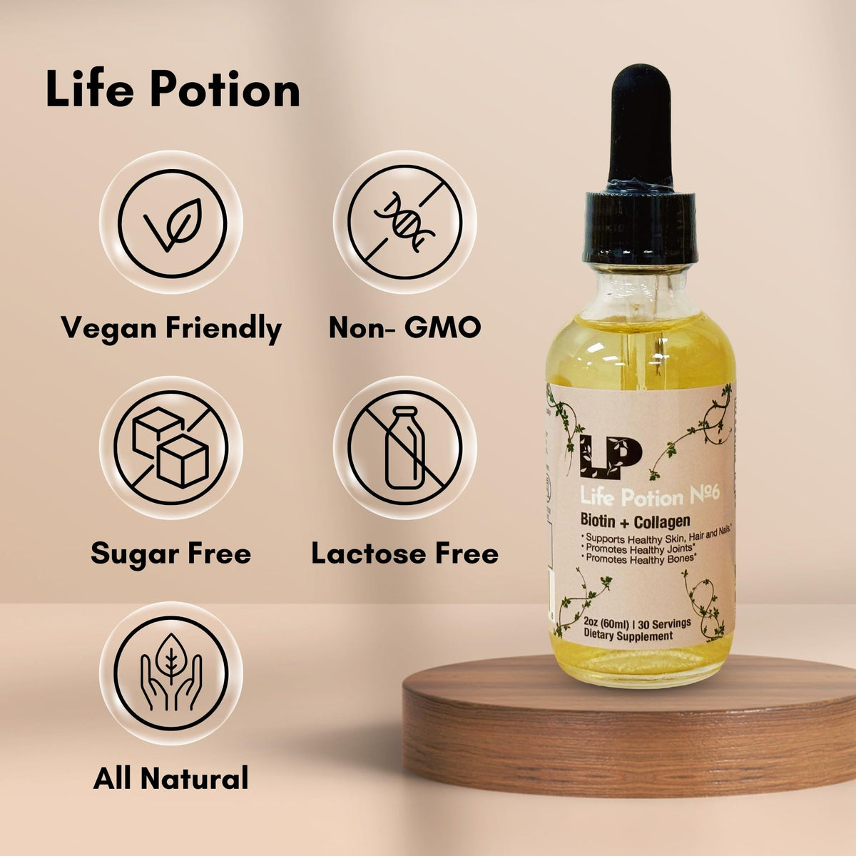Collagène liquide Lives Potions dans un cadre de vie saine