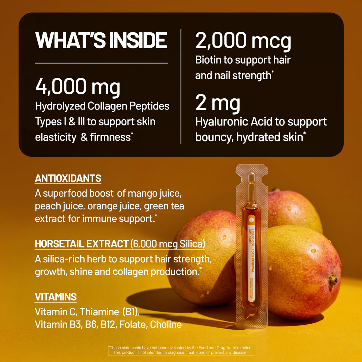 Collagène liquide NatureWise à côté de fruits frais