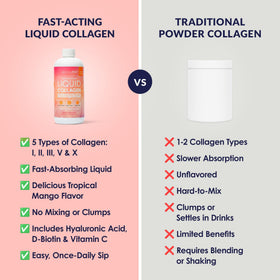 Collagène liquide SkinnyFit avec des fruits tropicaux en arrière-plan
