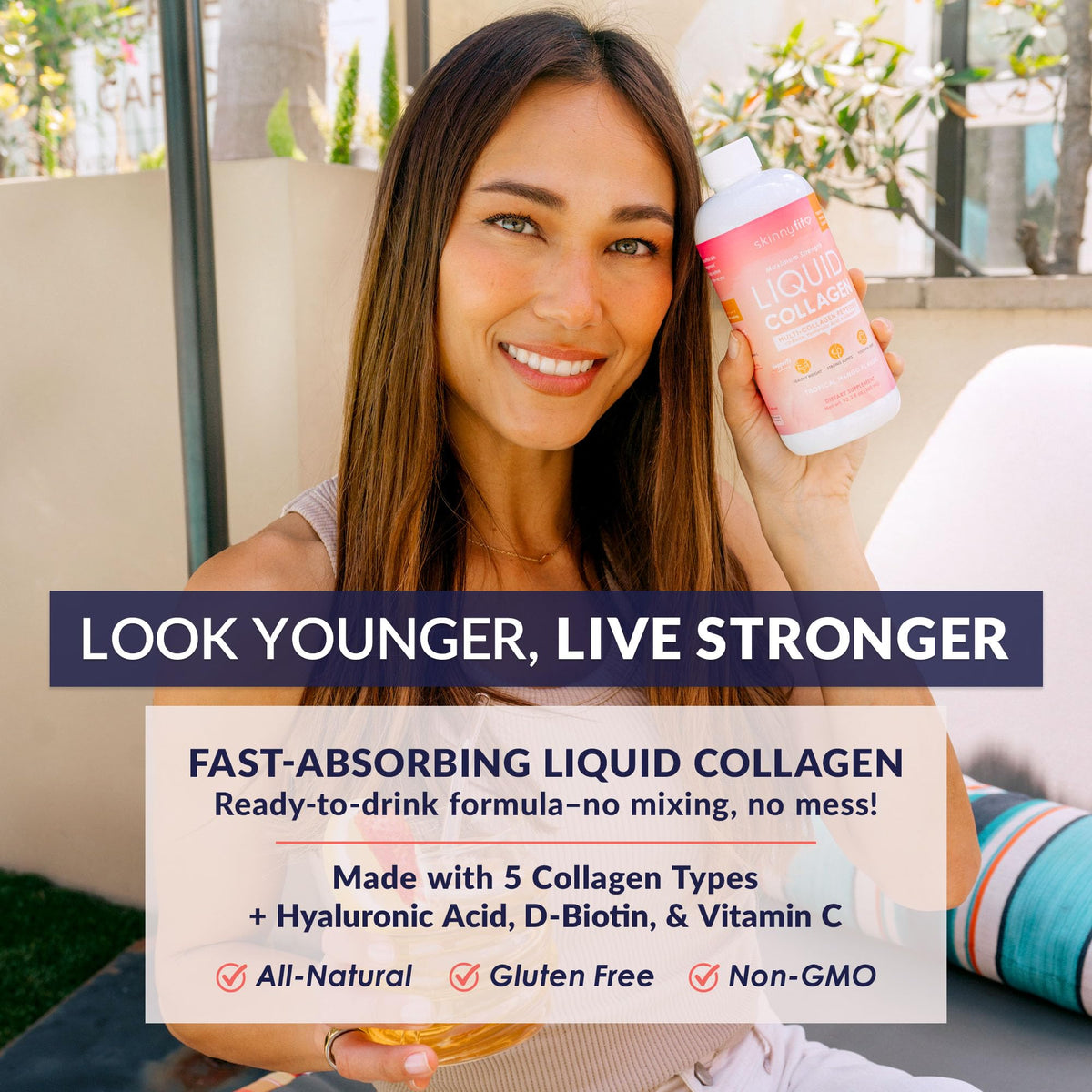Collagène liquide SkinnyFit avec une cuillère à mesurer