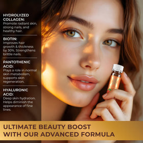 Collagène liquide XParadigm 20ml fraise, mise en scène sur une table