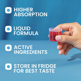 Collagène marin liquide Swedish Nutra sur un fond naturel