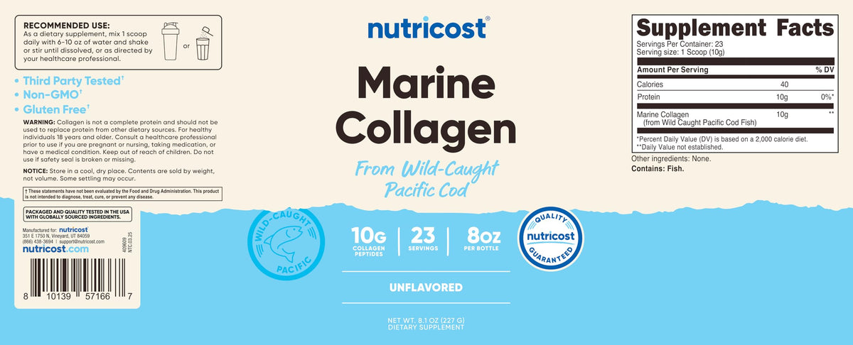 Collagène marin Nutricost avec des ingrédients naturels