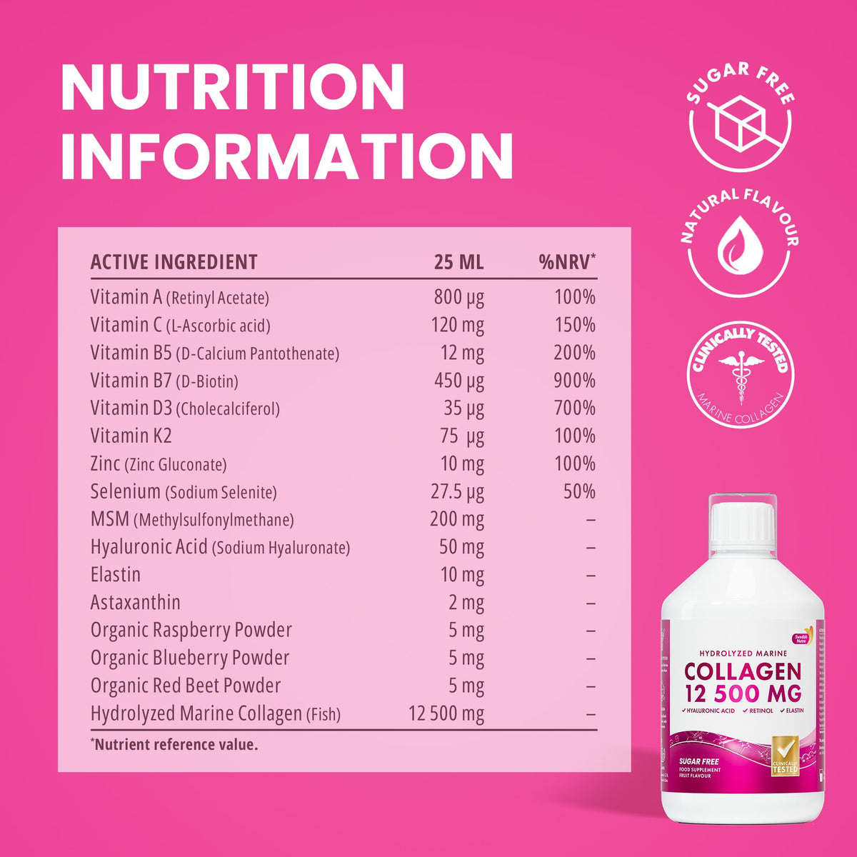 Collagène marin Swedish Nutra avec fruits frais