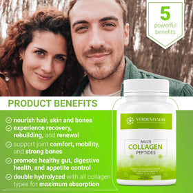 Collagène multi-type VERDEVITALIS avec vitamine C