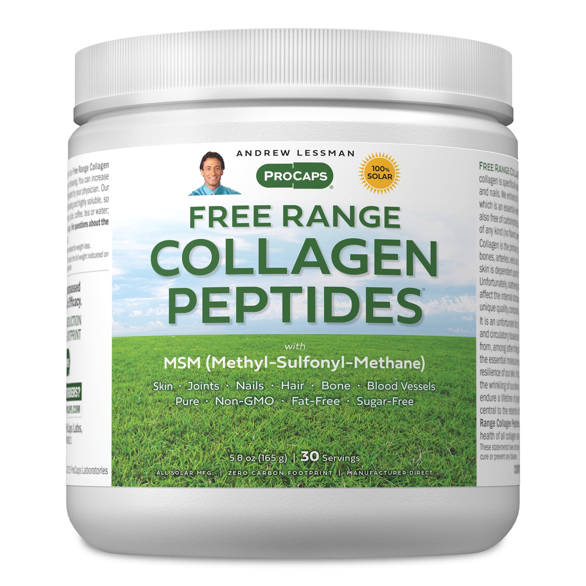 Collagène Peptides Libres ANDREW LESSMAN 30 portions vue avant