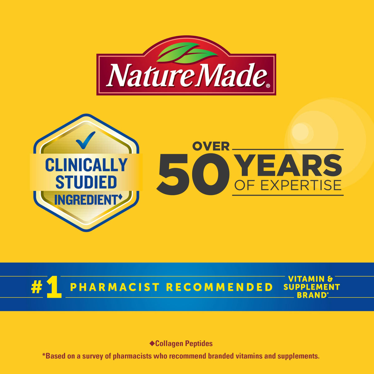 Collagène Peptides Nature Made avec Vitamine C et ingrédients naturels