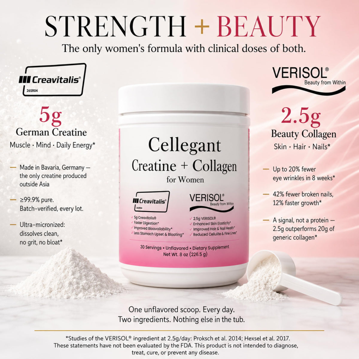 Collagène Verisol en poudre dans un bol