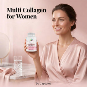 Collagène Well and Blessed sur une table en bois