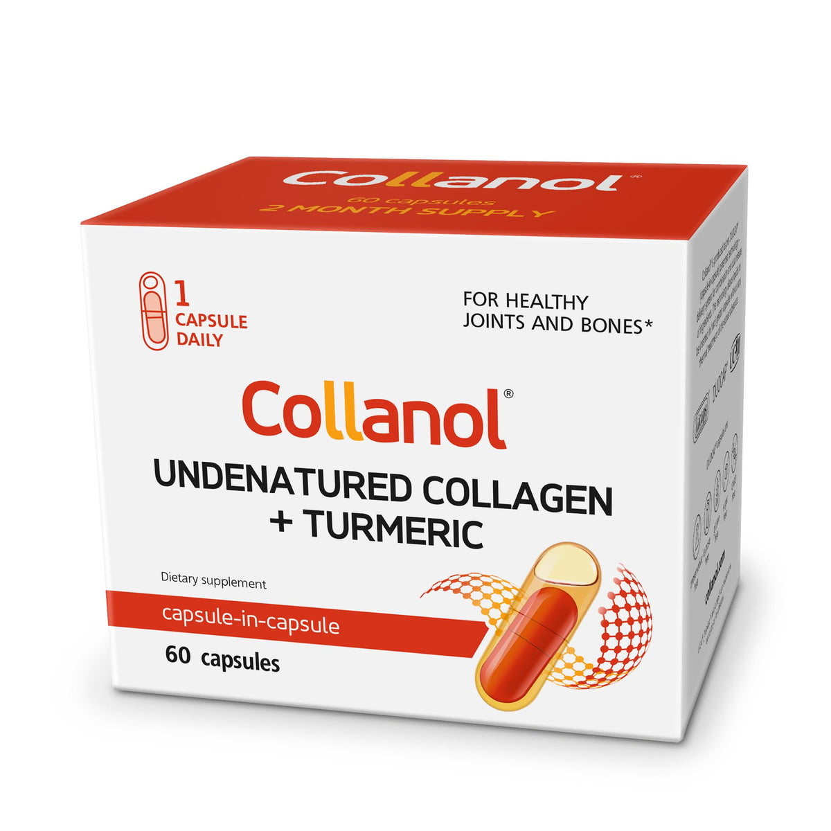 Collanol complément alimentaire en capsules double action, vue de face