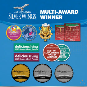 Colloidal Silver 250ppm Natural Path Silver Wings, présentation sur fond neutre