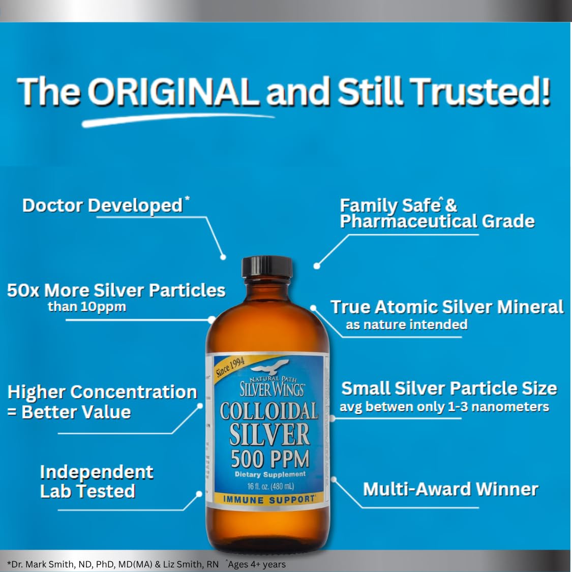 Colloidal Silver 500ppm à côté d'autres compléments alimentaires