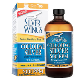 Colloidal Silver 500ppm Natural Path Silver Wings bouteille en verre