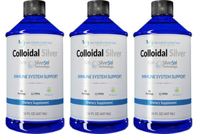 Colloidal Silver Liquid 12 PPM 3 bouteilles de 473 ml