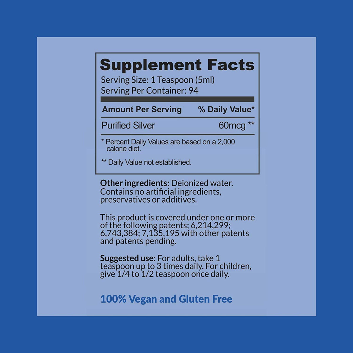 Colloidal Silver Liquid 12 PPM sur un fond neutre