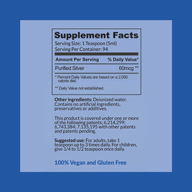Colloidal Silver Liquid 12 PPM sur un fond neutre