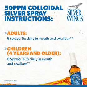 Colloidal Silver Natural Path Silver Wings 50ppm 2 fl oz Spray in hand
