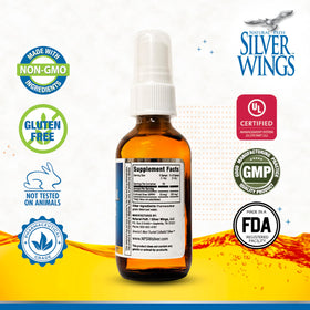 Colloidal Silver Natural Path Silver Wings 50ppm 2 fl oz Spray side view