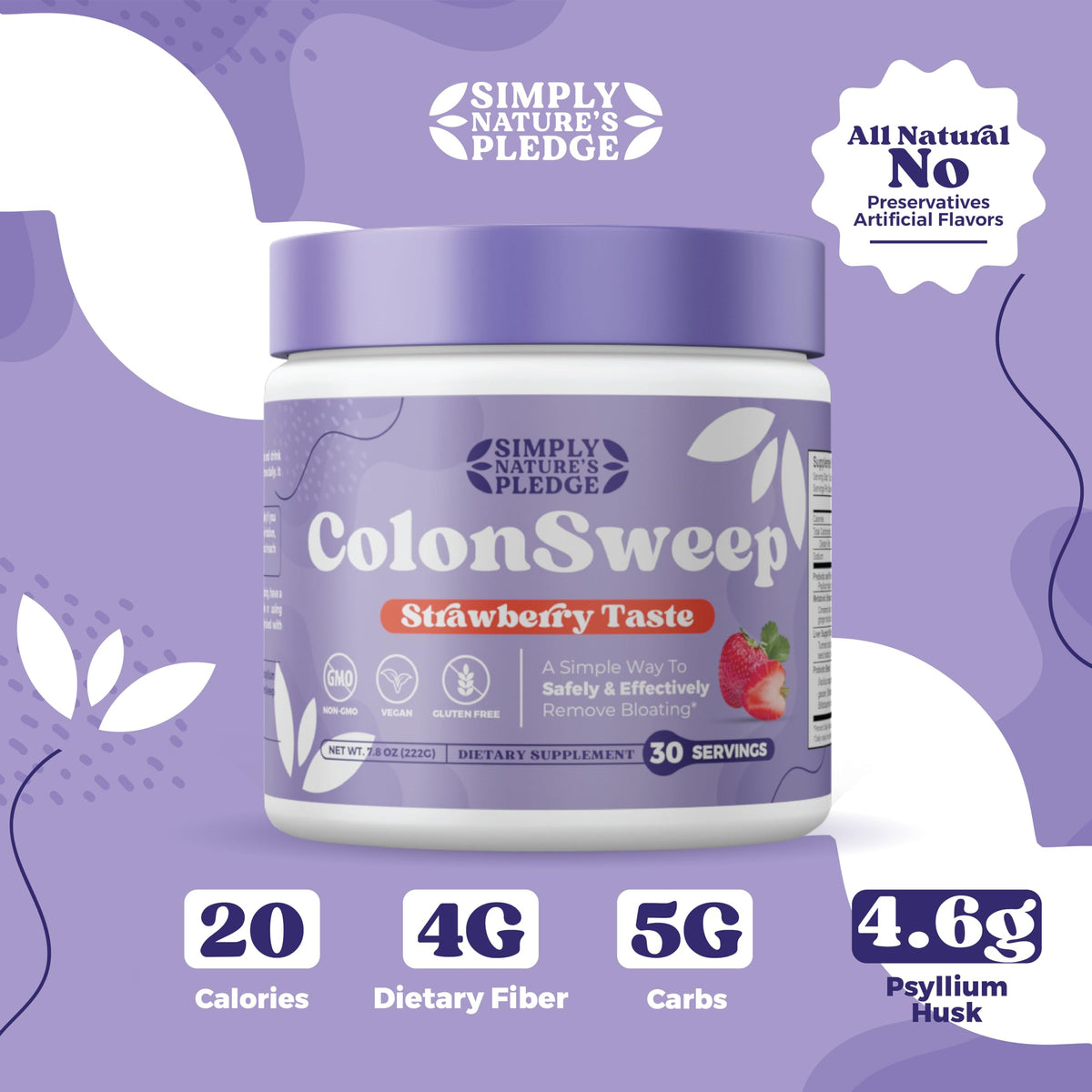COLON SWEEP Poudre de Psyllium 3 Paquets Saveur Fraise en préparation