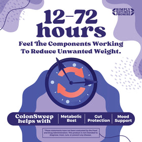 COLON SWEEP Poudre de Psyllium, cuillère de poudre dans un verre d'eau