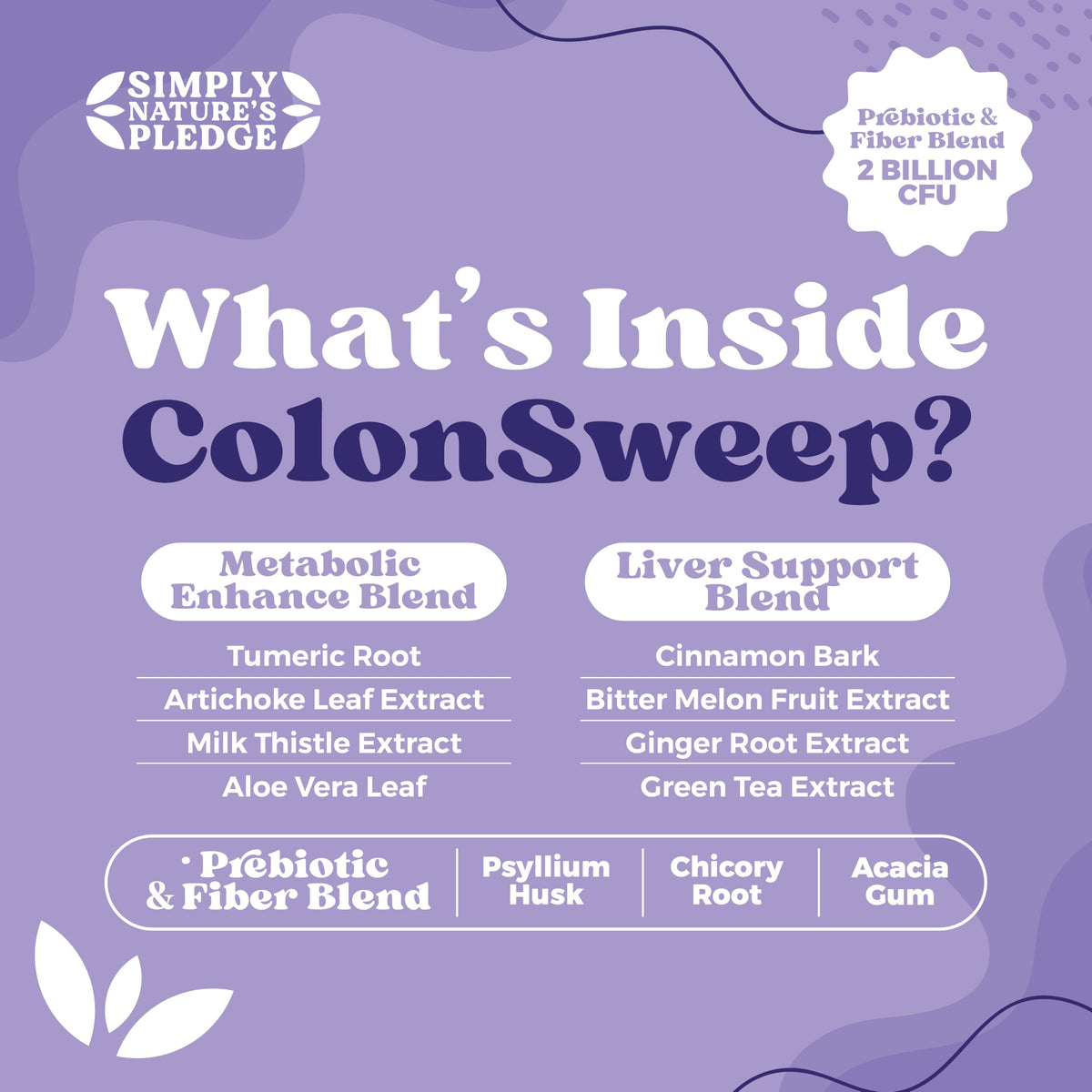 COLON SWEEP Poudre de Psyllium, ingrédients sur l'emballage