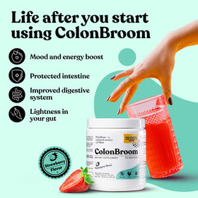 ColonBroom Poudre de Psyllium 748g Fraise en poudre