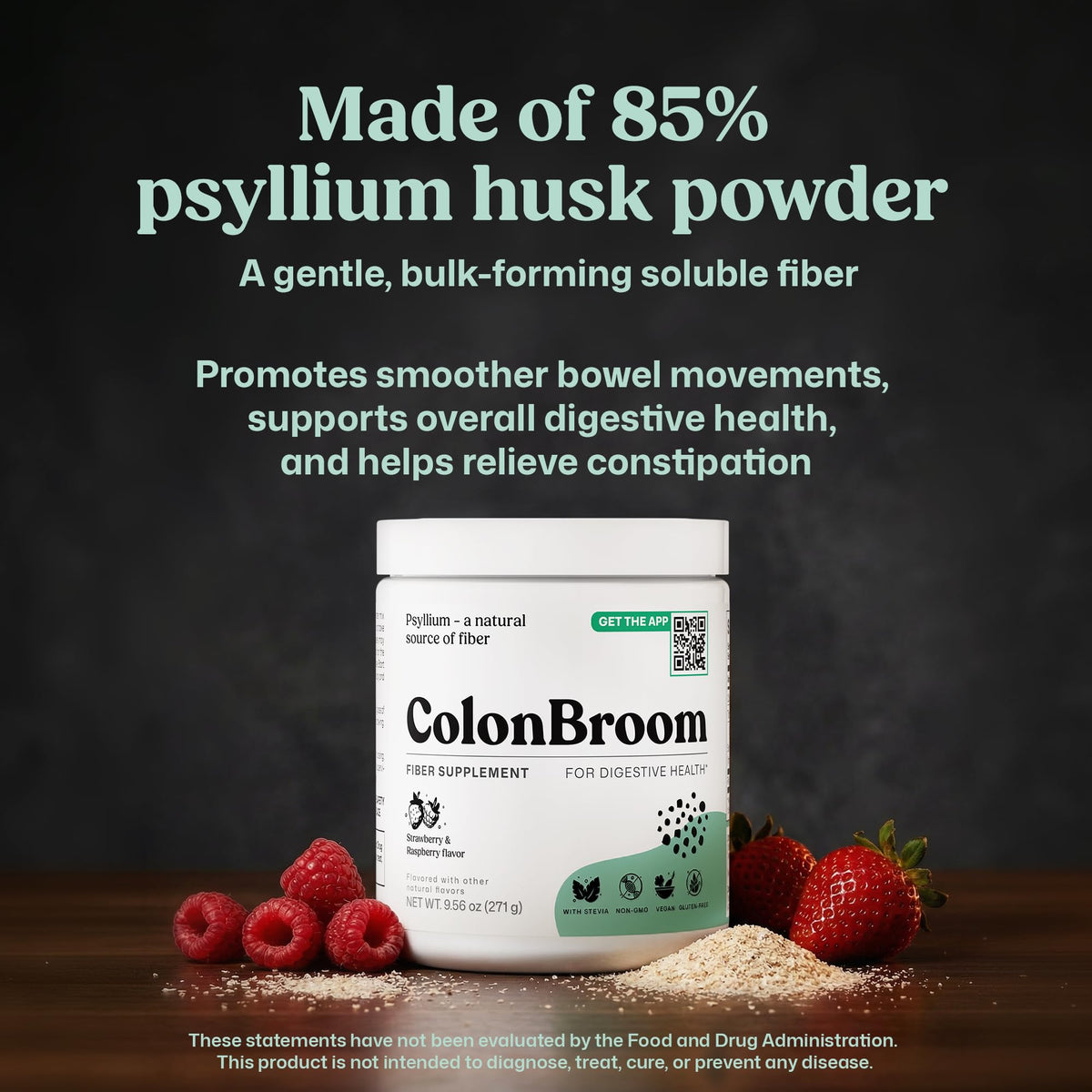 ColonBroom Poudre de Psyllium Fraise 345g ingrédients
