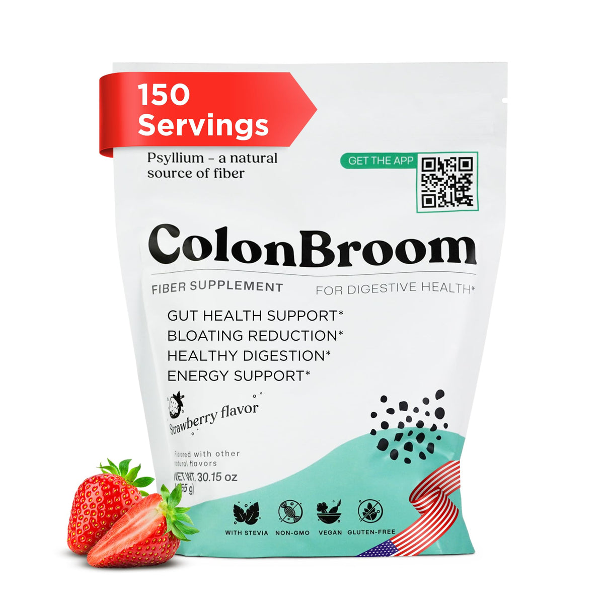 ColonBroom Poudre de Psyllium Fraise emballage avant