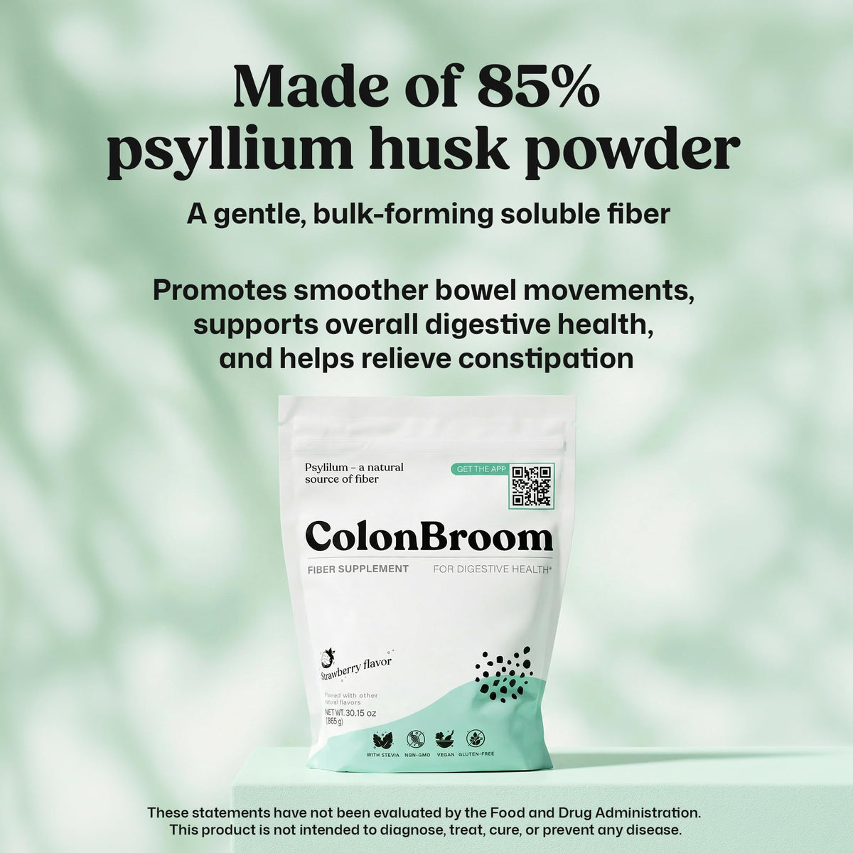 ColonBroom Poudre de Psyllium Fraise en action avec smoothie