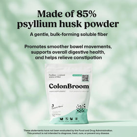 ColonBroom Poudre de Psyllium Fraise en action avec smoothie