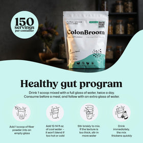 ColonBroom Poudre de Psyllium Fraise étiquette arrière