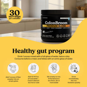 ColonBroom Poudre de Psyllium Premium Saveur Fraise 30 Portions en usage