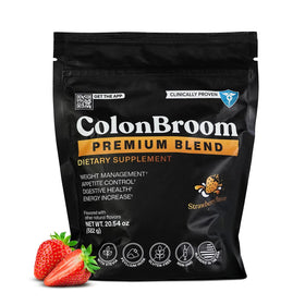 ColonBroom Poudre de Psyllium Premium Saveur Fraise 90 Portions vue de face