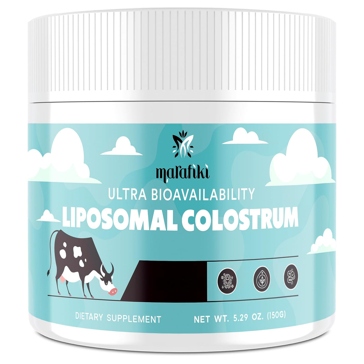 Colostrum bovin liposomal Marafiki en poudre 200g, vue avant