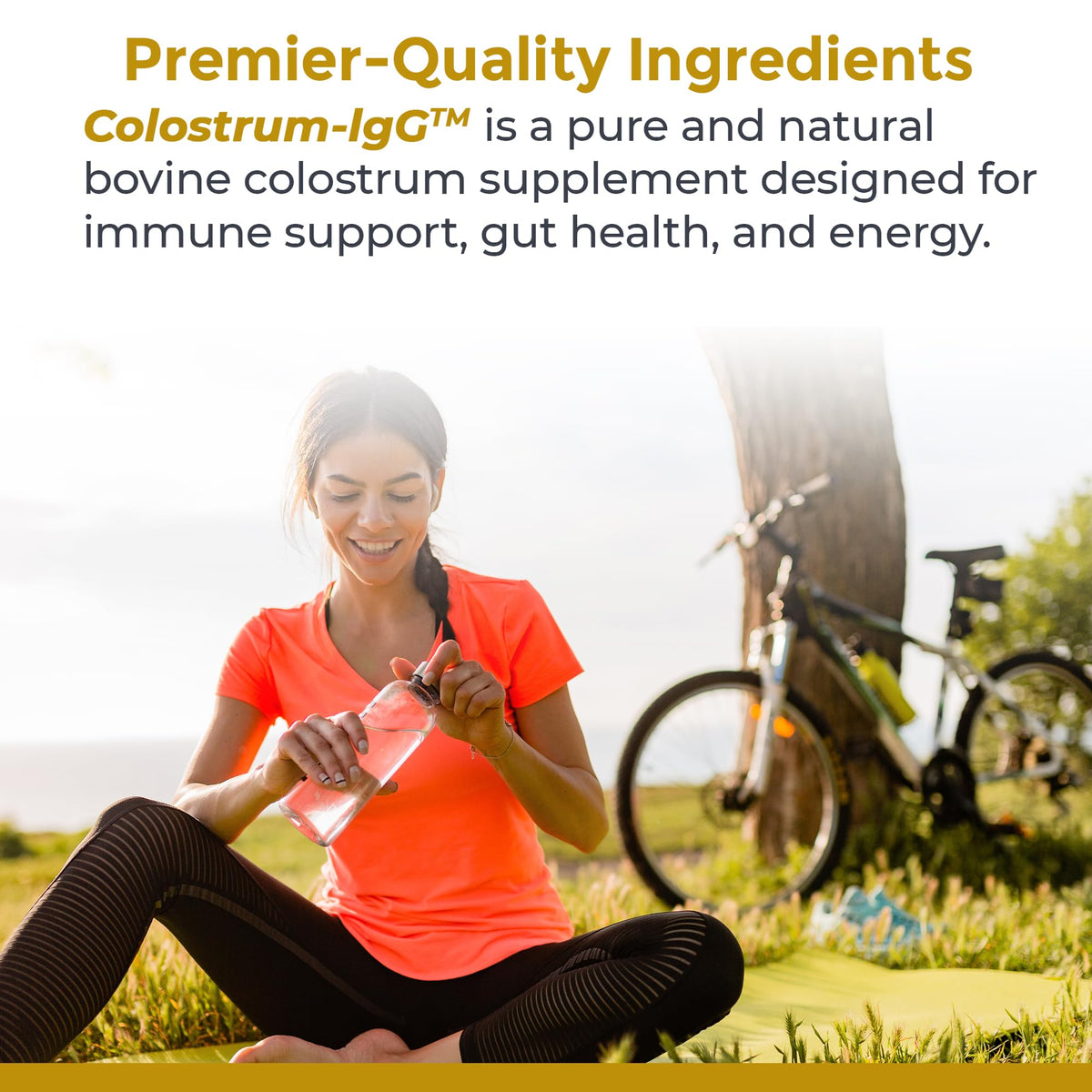 Colostrum bovin Premier Research Labs sur fond blanc